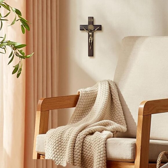 Wood Jesus Christ Wall Hanging Cross Crucifix for Table or Wall Home Decoration - Picture 2 of 6